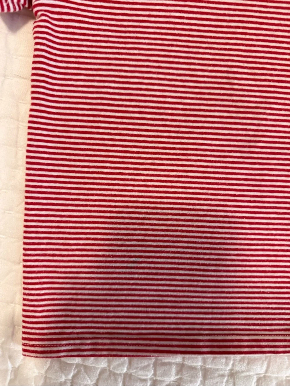 Red & White Striped Shirt with monogram pig